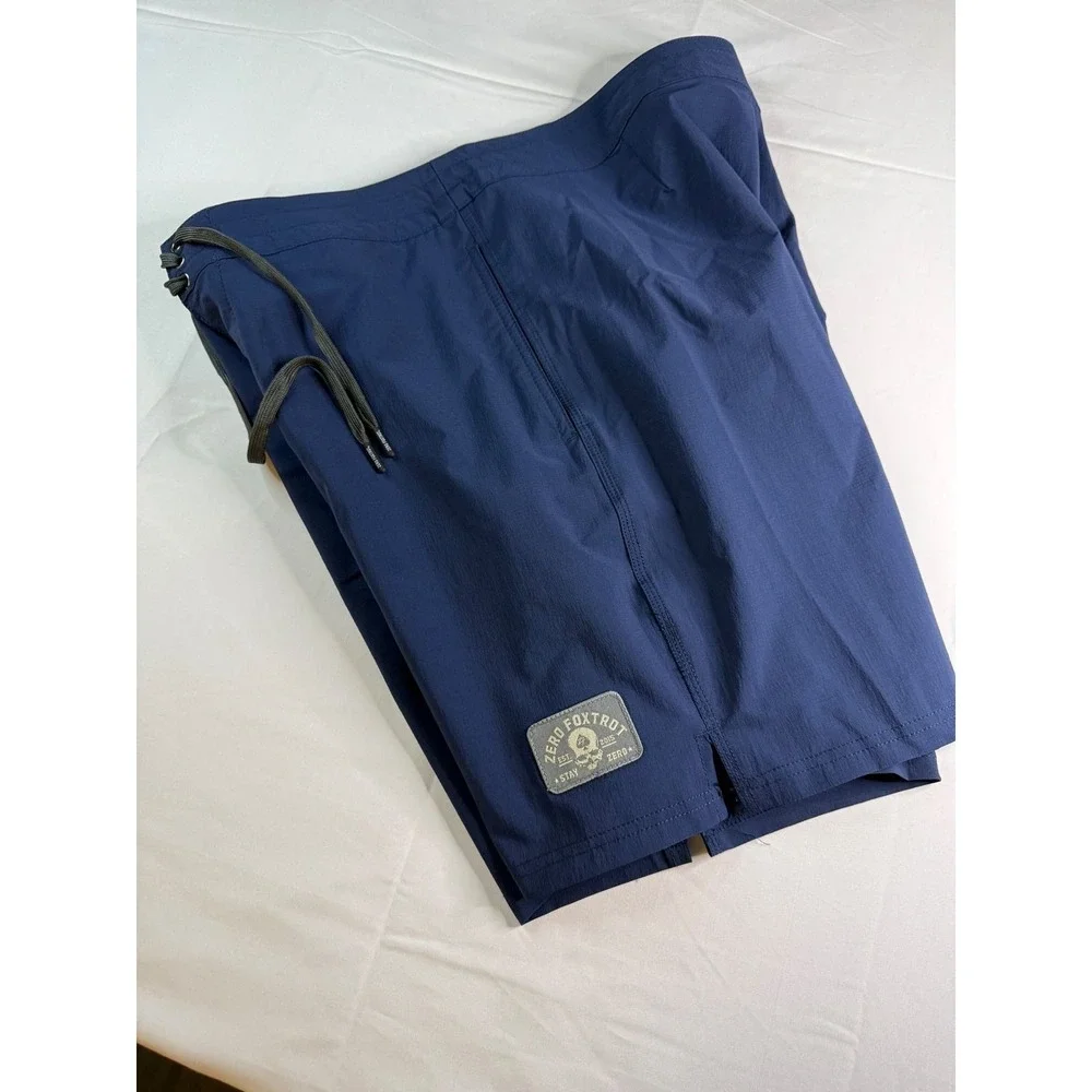 Zero Foxtrot Board Shorts Blue Mens XL Ripstop Stretch Swim Trunks Outdoors Surf